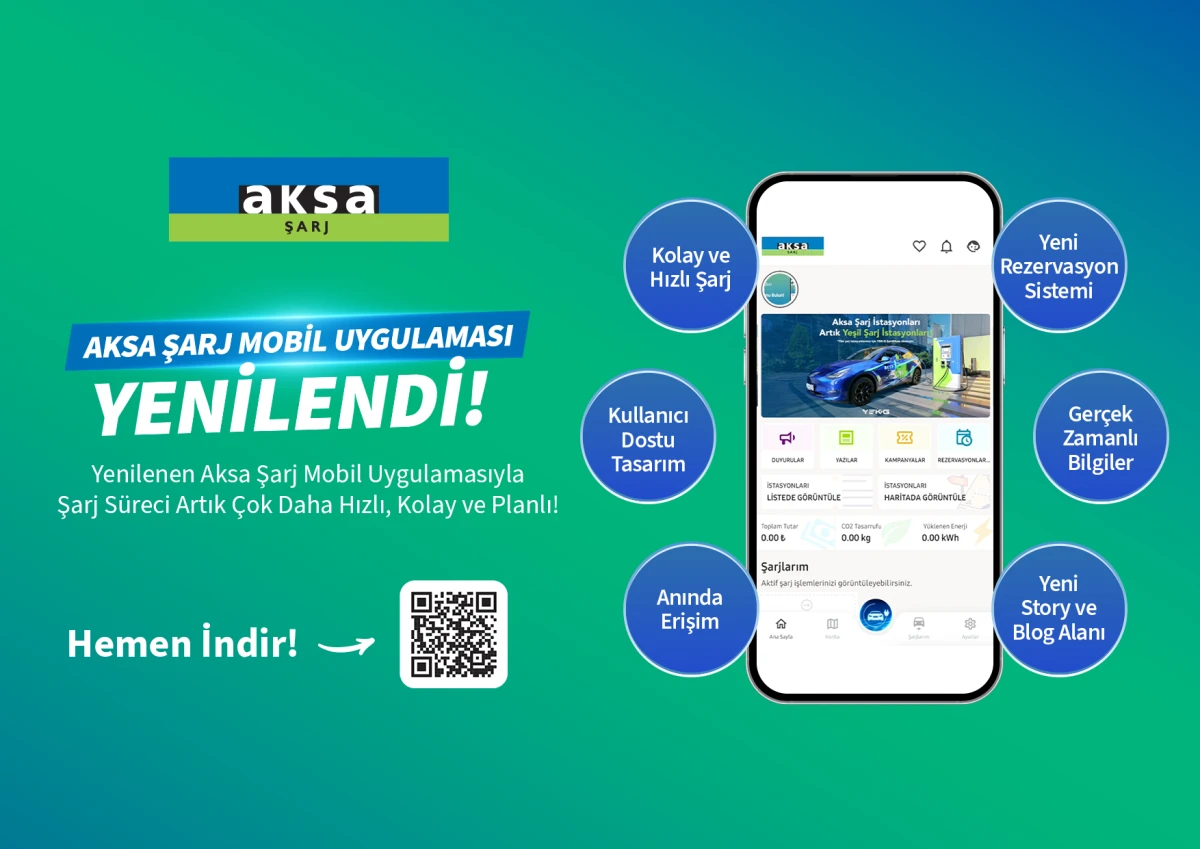 Aksa Şarj’tan Yeni Mobil Uygulama