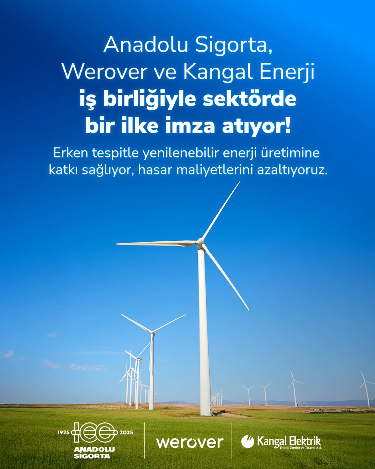 Anadolu Sigorta, Kangal Enerji ve Werover’dan rüzgar enerjisinde yenilikçi iş birliği