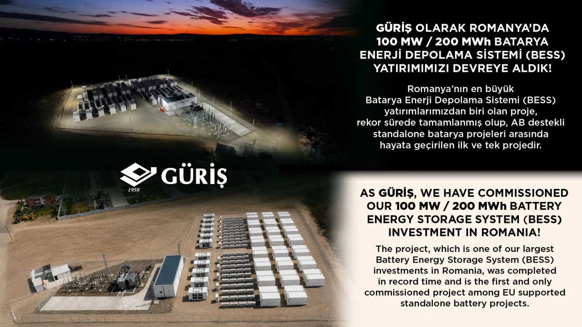 G&Uuml;RİŞ&rsquo;ten Romanya&rsquo;da Dev Enerji Depolama Yatırımı