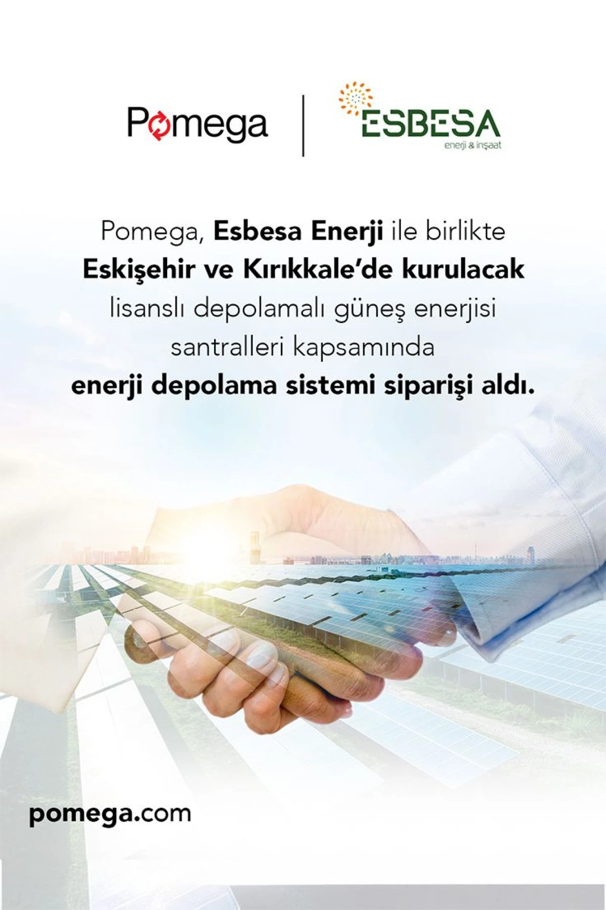 Pomega’dan Enerji Depolama Projesi