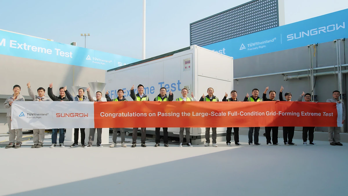 Sungrow D&uuml;nyanın İlk B&uuml;y&uuml;k &Ouml;l&ccedil;ekli Şebeke Oluşturma Doğrulama Testini Başarıyla Tamamladı